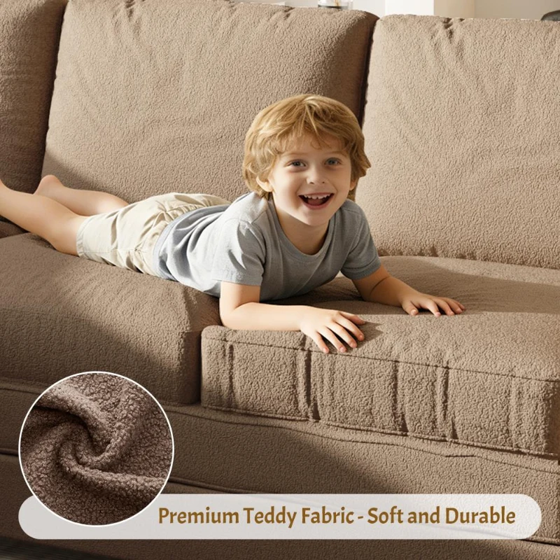 Modern L-Shaped Sectional with Pull-Out Bed, Chic Sleeper Couch with USB Port and Side Pocket, 115'' L x 83.5" W x 36.5" H, Brown