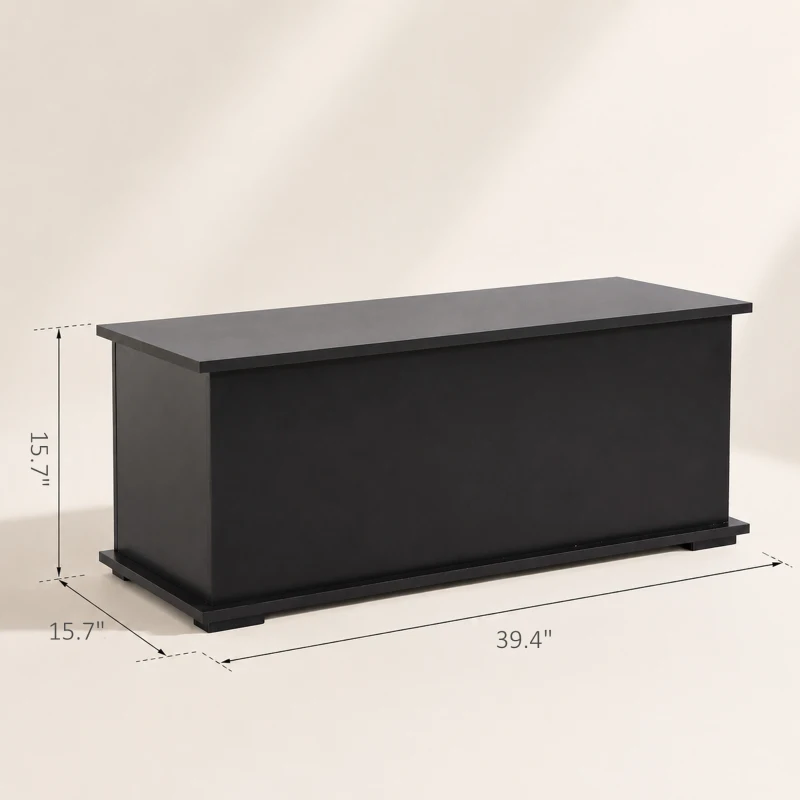 HOMCOM Lift Top Storage Bench, 39.4" Modern Storage Chest with 264 lbs. Weight Capacity, Black