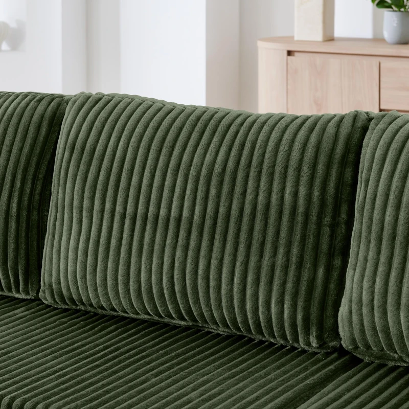 Cozy U-Shaped Modular Sectional Sofa with Spring Cushions, Space-Efficient Sleeper Couch for Living Room, 132.5'' L x 61"W x 25.5" H, Green