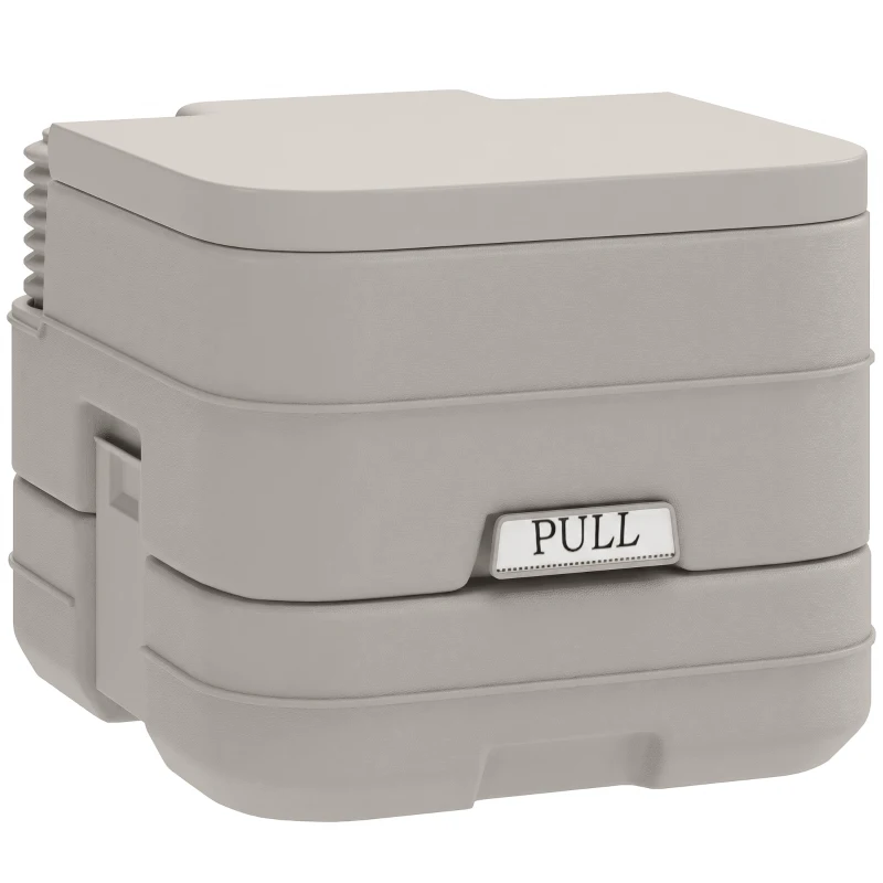 Outsunny Portable Camping Toilet, Porta Potty with 2.6 Gal Waste Tank & 2.6 Gal Flush Tank, Leak-Proof and Odourless