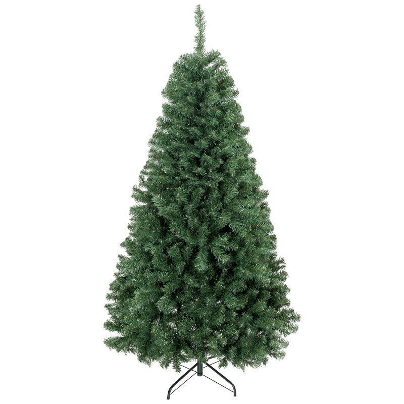 HOMCOM 6 ft Artificial Christmas Tree, Norway Spruce Tree, Hinged Xmas Tree with Metal Stand