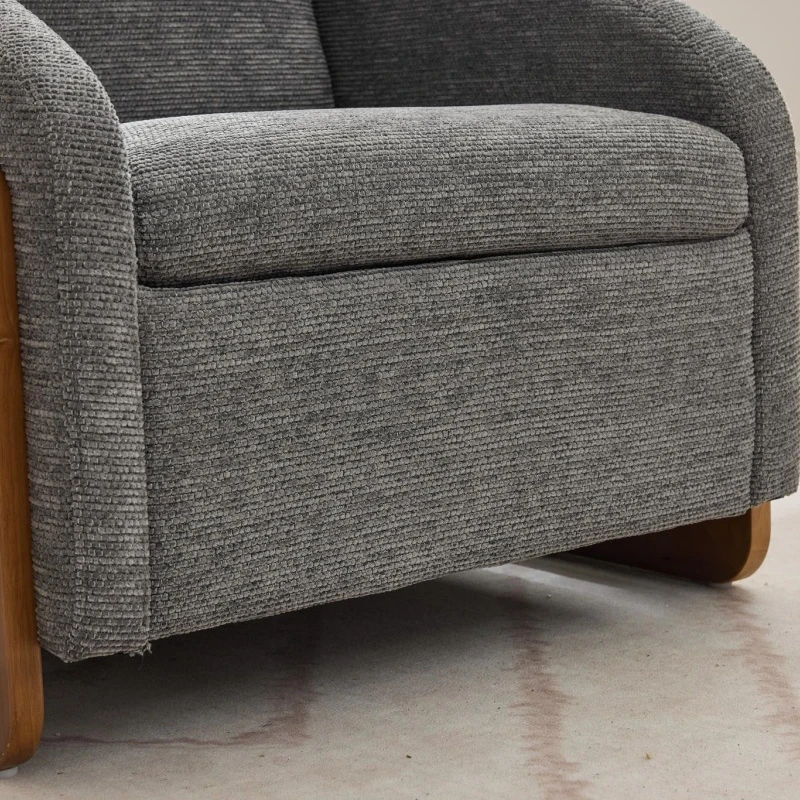Elegant Chenille Armchair with Cushioned Seat and Nailhead Trim, Ergonomic Accent Chair with Sturdy Wood Frame, 29'' L x 29" W x 29" H, Gray