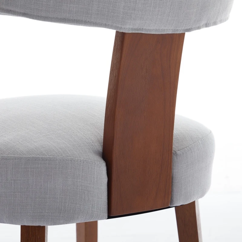 Modern Linen Armless Dining Chair with Padded Seat Cushion, Versatile Side Chair for Dining Room Living Room, 24.5'' L x 20.5"W x 34" H, Gray