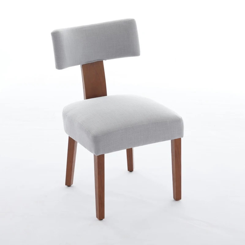 Modern Linen Armless Dining Chair with Padded Seat Cushion, Versatile Side Chair for Dining Room Living Room, 24.5'' L x 20.5"W x 34" H, Gray