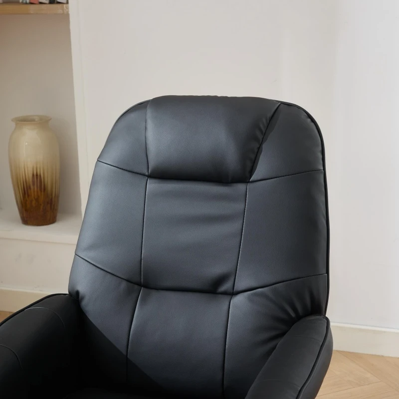 Ergonomic Massage Recliner Chair with Ottoman, Cozy Swivel Lounge Chair with Massage and Seat Heating, 31.5'' L x 29.5" W x 38" H, Black