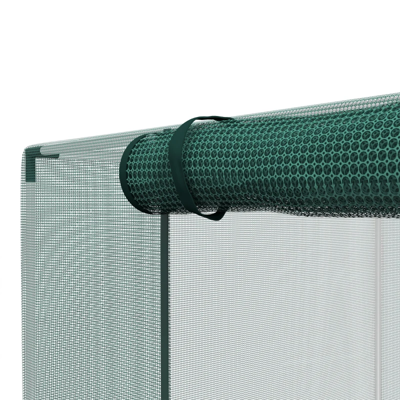 Outsunny Galvanized Steel Crop Cage, Plant Protection Tent with Zippered Door, 8' x 4', Green