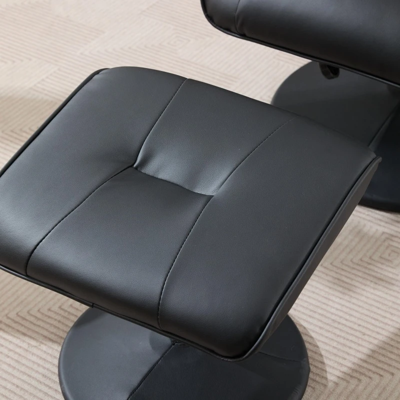 Ergonomic Massage Recliner Chair with Ottoman, Cozy Swivel Lounge Chair with Massage and Seat Heating, 31.5'' L x 29.5" W x 38" H, Black