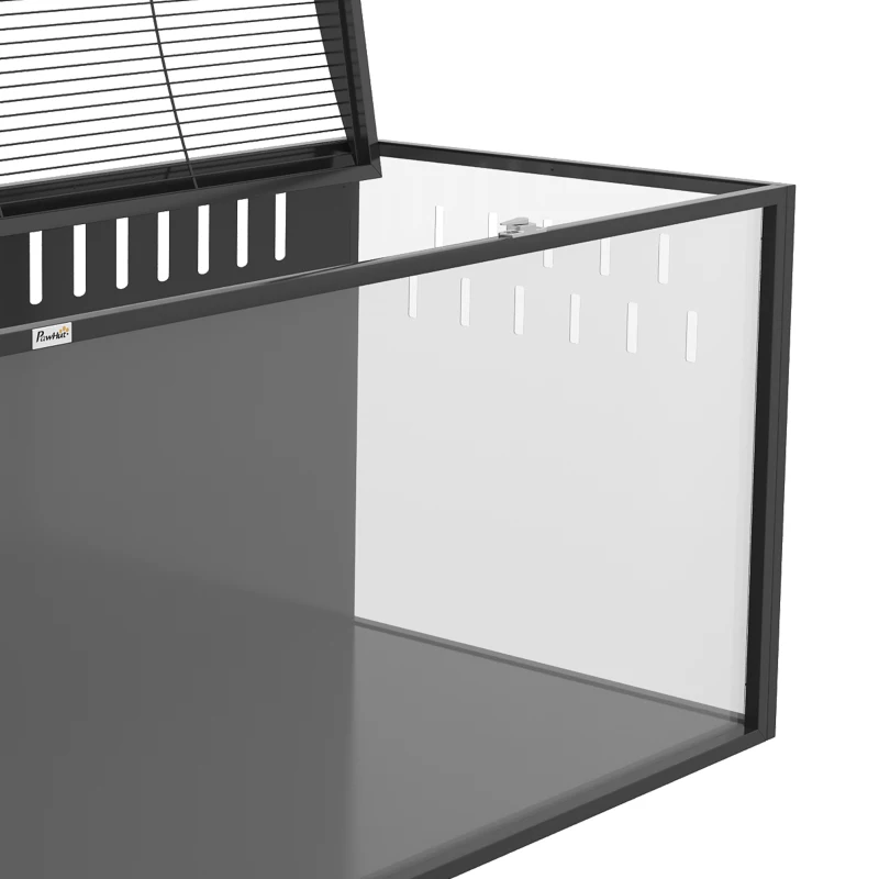 PawHut 41.3" L Hamster Cage, Large Hamster Habitats Steel Frame Chewproof, Deep Bedding Space for Pets Enrichment