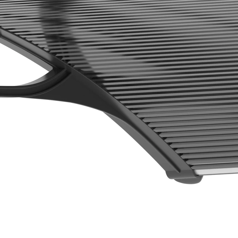 Outsunny Window Awning Door Canopy, 77.2" x 29.5" Modern Polycarbonate Cover with Solid Panel, Black