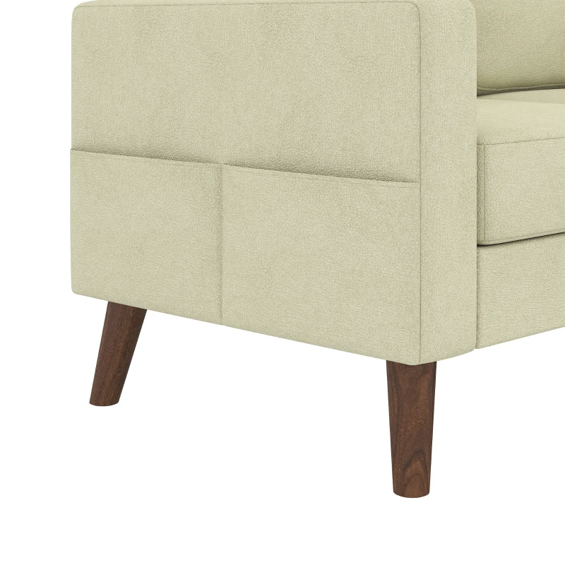 HOMCOM 78" Sectional Sofa, Small L Shaped 3-Seater Couch with Ottoman, Thick Cushions, Pocket Springs, Beige