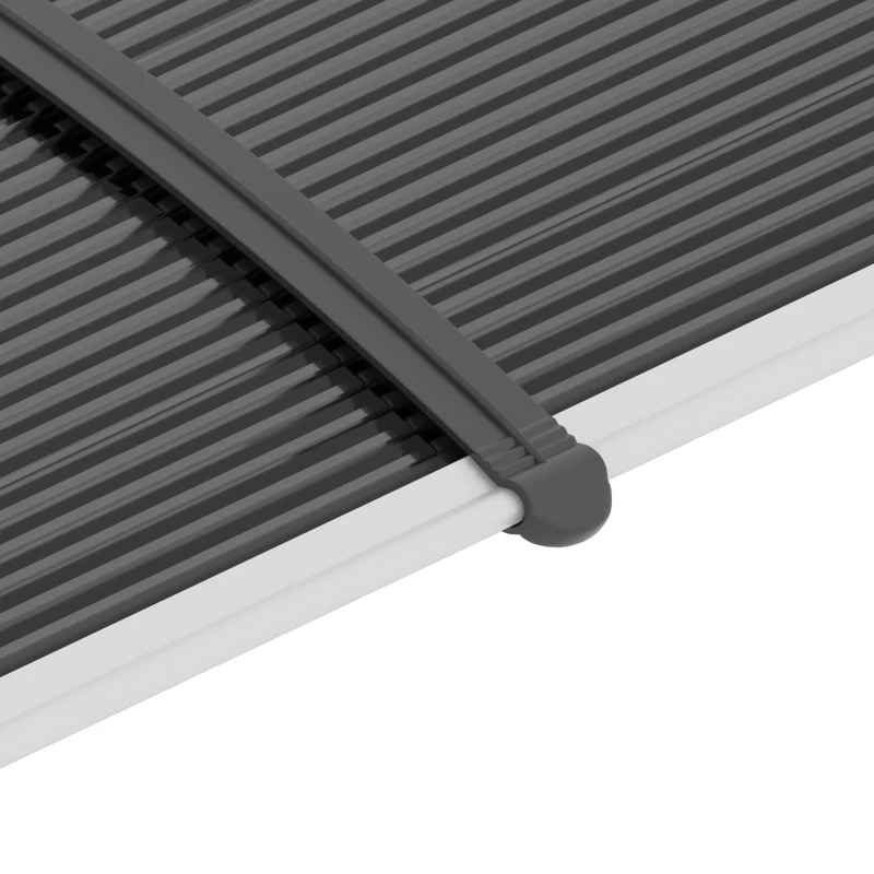 Outsunny Window Awning Door Canopy, 77.2" x 29.5" Modern Polycarbonate Cover with Solid Panel, Black