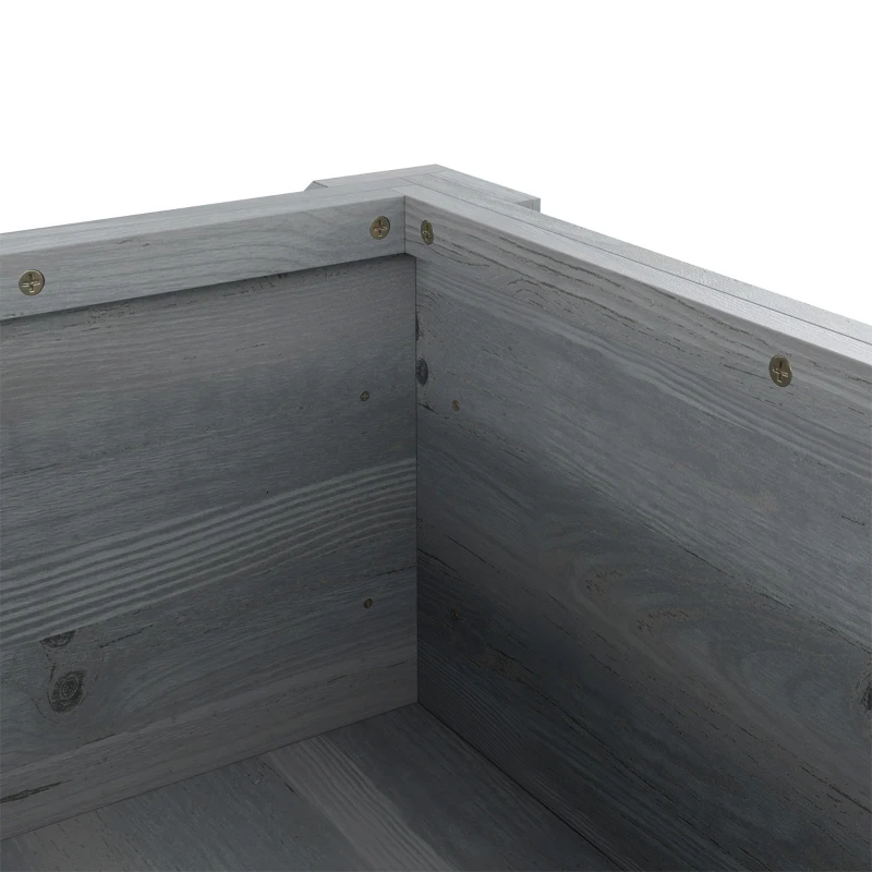 Outsunny 3.3 x 1.2 x 1.2 ft Garden Raised Bed Planter Grow Containers for Outdoor Patio Plant Flower Vegetable Pot, Grey