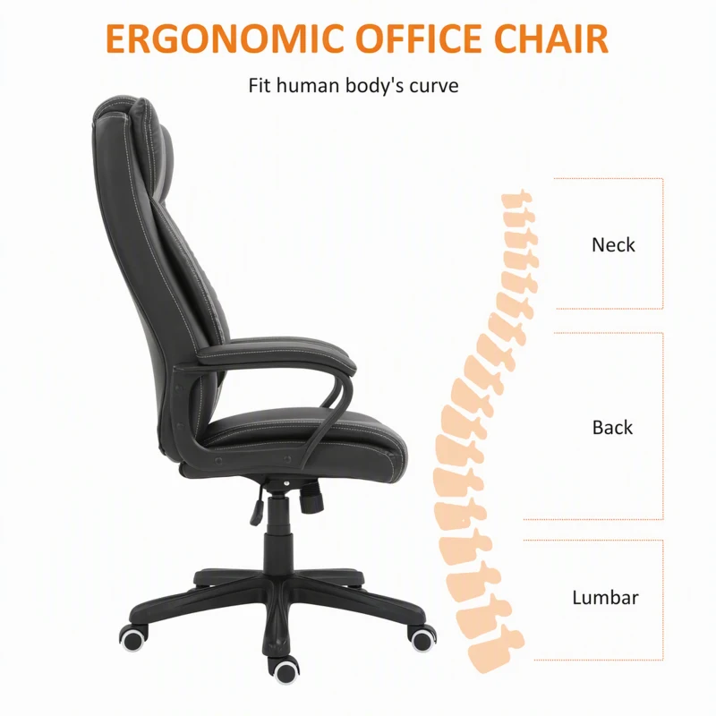Vinsetto Massage Office Chair, High Back Executive Office Chair with 6-Point Vibration, Timer, Adjustable Height, Brown
