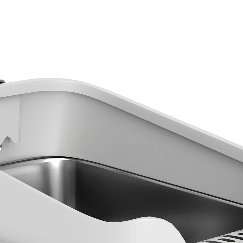 PawHut Cat Litter Box Stainless Steel with Metal Litter Scoop, Never Absorbs Odors, Anti Leakage, 24" x 16" x 12", Grey