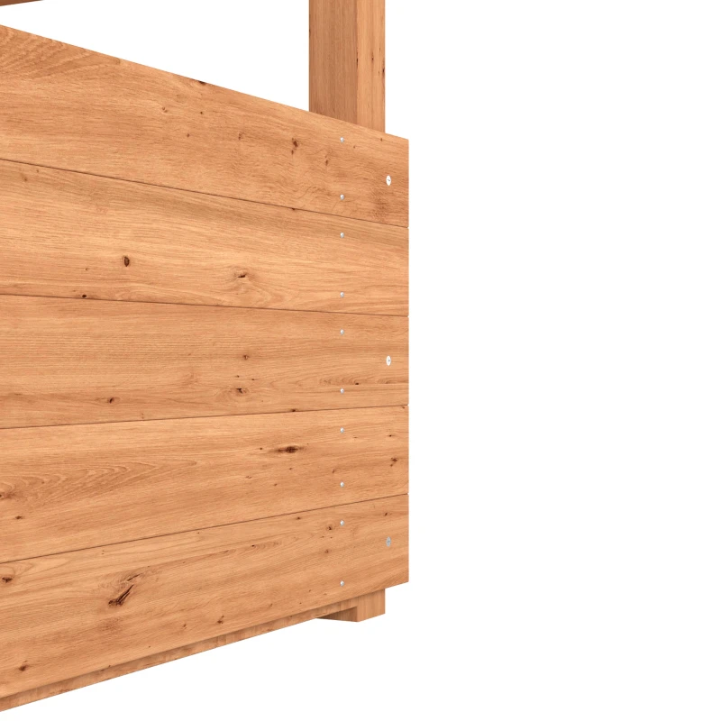 Outsunny Raised Garden Bed with Trellis, Wooden Raised Planter Box with Hanging Roof and 2 Drainage Holes, Orange