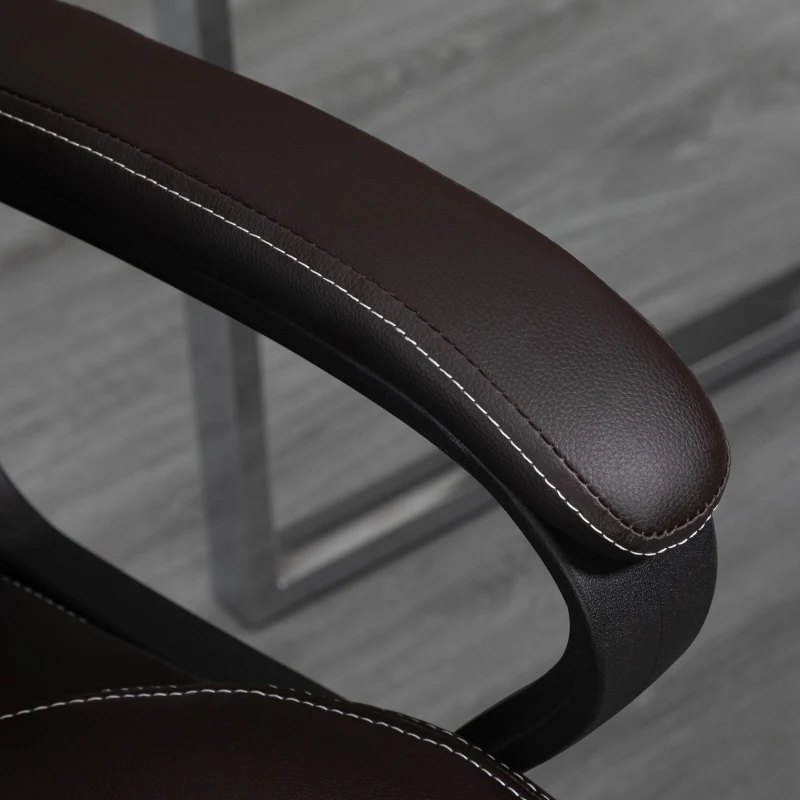 Vinsetto Massage Office Chair, High Back Executive Office Chair with 6-Point Vibration, Timer, Adjustable Height, Brown