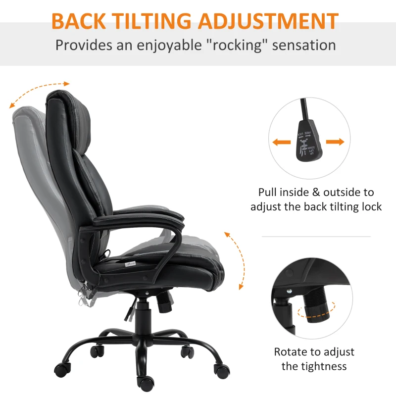 Vinsetto Massage Office Chair, High Back Executive Office Chair with 6-Point Vibration, Timer, Adjustable Height, Black