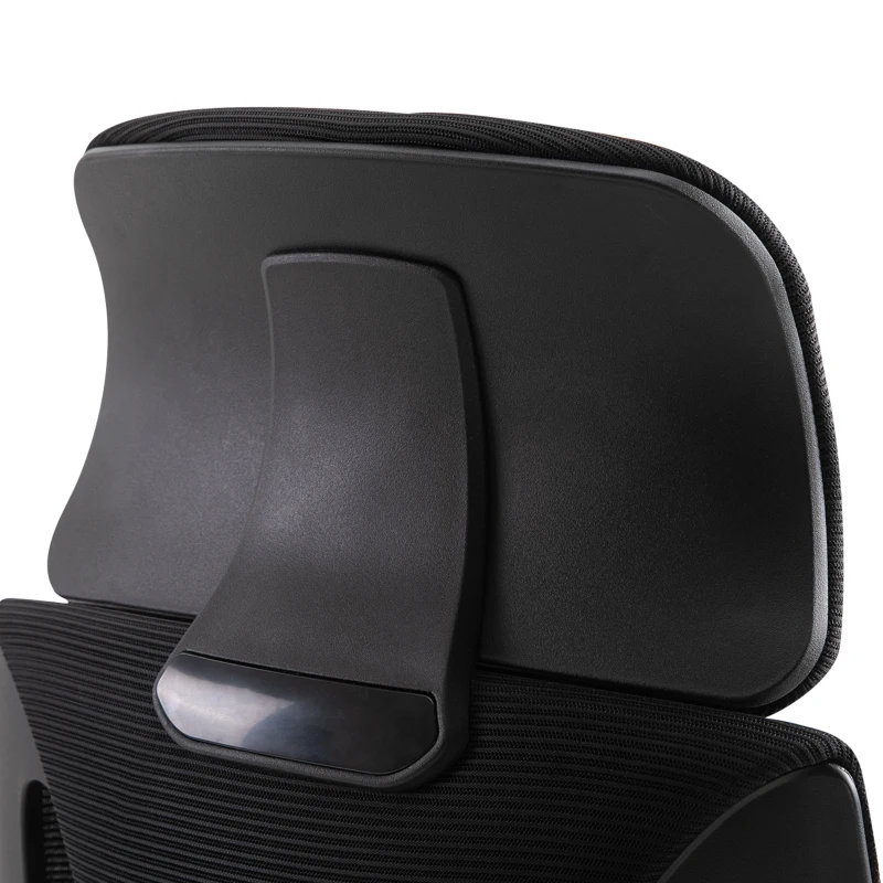 Vinsetto Mesh Office Chair with Up&Down Headrest, Ergonomic Computer Desk Chair with Adjustable Tilt Angle, Height Adjustable Swivel Seat with Lumbar Support for Office, Black