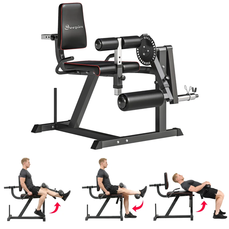 Soozier Leg Extension Machine Adjustable Leg Extension and Curl Machine with Plate Loaded for Leg Extension