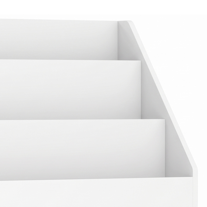 Qaba Kids Bookshelf with 3 Tier Display Shelves, Drawer for Nursery, White