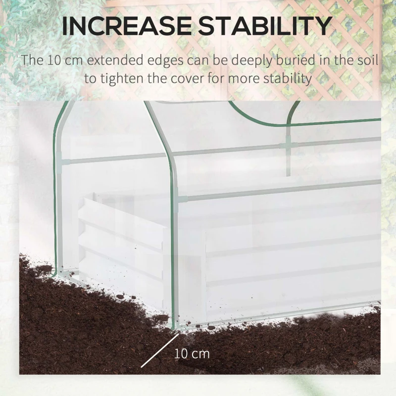 Outsunny 6 x 3 x 1ft Metal Planter Box with Mini Greenhouse, Galvanized Raised Garden Bed with Cover