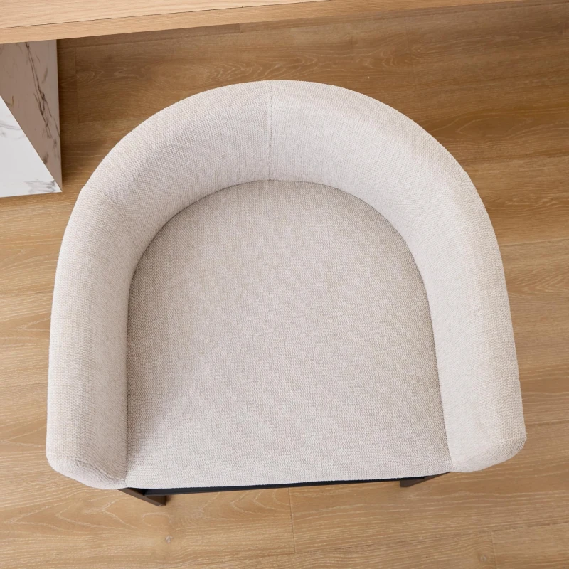 Set of 2 Counter-Height Stools with Chenille Upholstery, Soft Dining Chairs with Armrests and Footrests, 22'' L x 20" W x 36" H, White