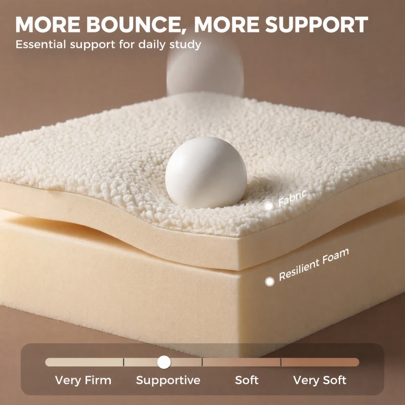 HOMCOM Office Chair, Swivel Tilt Desk Chair, Office chair with Adjustable Height, Wheels for Office, work, Cream White