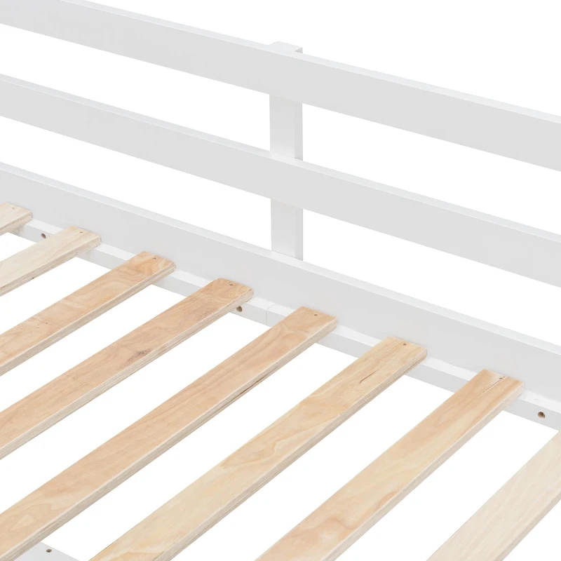 Chic Twin Loft Bed with Desk and 7-Color LED Lights, Space-Saving Storage Bed with 2 Drawers and Stairs, 79" L x 59.5" W x 68" H, White