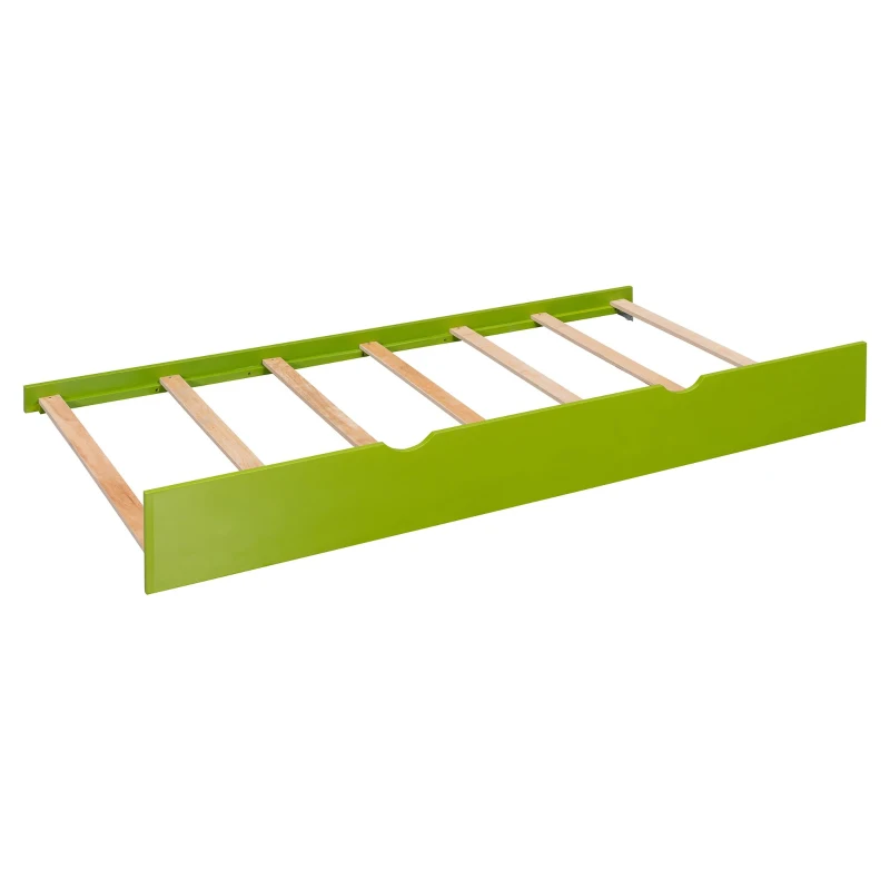 Chic Full-Size Wooden Daybed with Twin Trundle and Desk, Sturdy Bed with USB Port and Cable Management, 92" L x 58" W x 35.5" H, Green