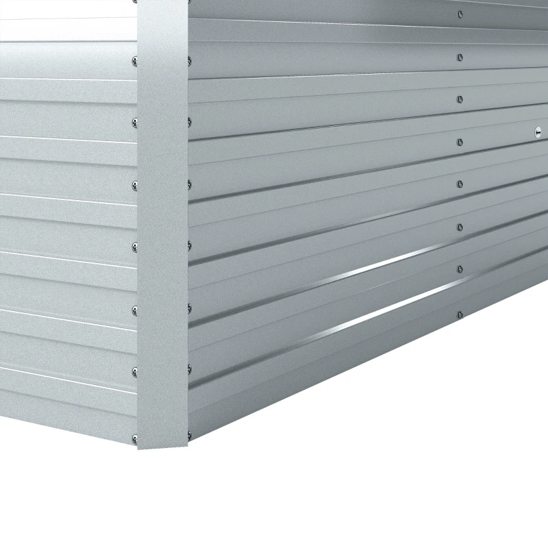 Outsunny Galvanized Raised Garden Bed, Outdoor Planter Box for Vegetables, Flowers, Herbs, 5' x 3' x 2', Silver