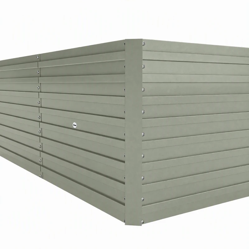 Outsunny 5' x 3' x 2' Raised Garden Bed, Galvanized Planter Box for Growing Flowers, Herbs and Vegetables, Light Grey