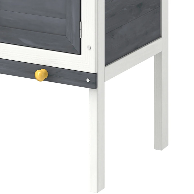 PawHut Wooden Rabbit Hutch, Guinea Pig Hutch with Asphalt Roof, Outdoor Elevated Bunny House for Rabbits, Chinchillas