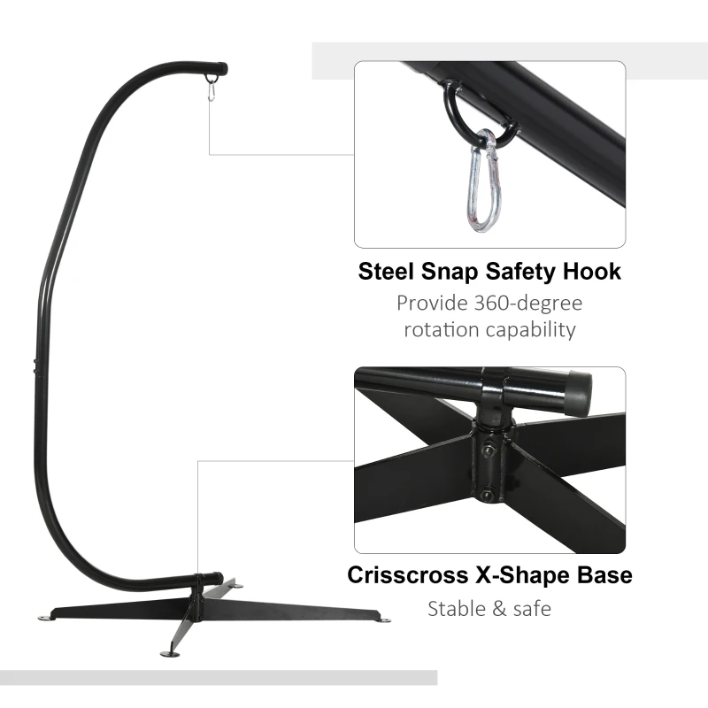 Outsunny Hanging Hammock Stand Hammock Chair Stand C Stand Steel Heavy Duty Stand