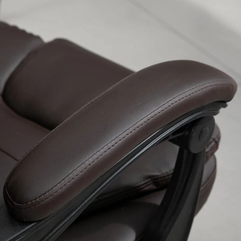 Vinsetto 7-Point Vibrating Massage Chair, Reclining Office Chair with Footrest, Reclining Back, Adjustable Height, Brown