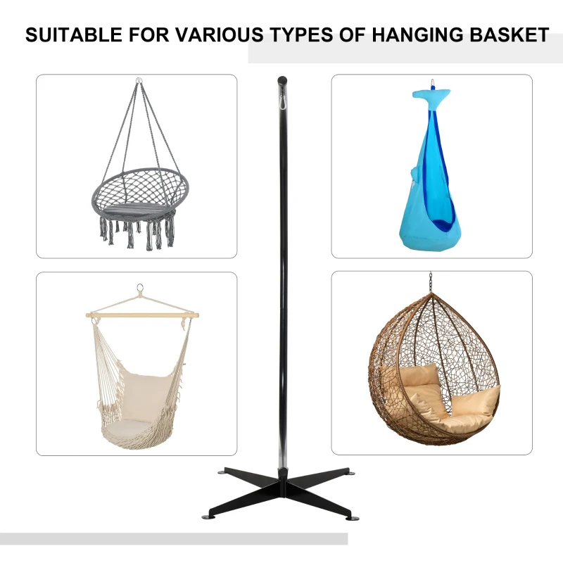 Outsunny Hanging Hammock Stand Hammock Chair Stand C Stand Steel Heavy Duty Stand