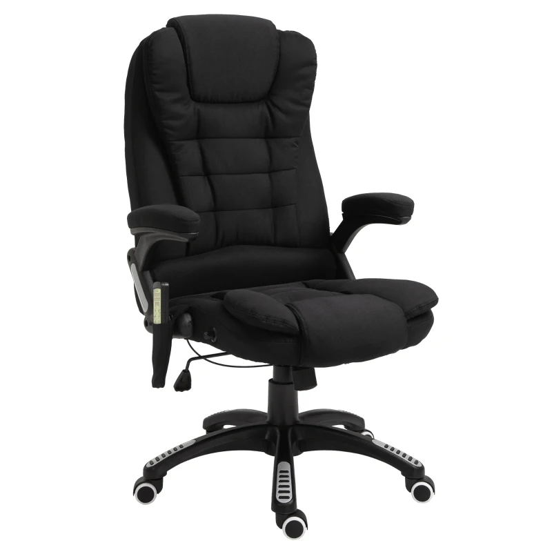 Vinsetto Ergonomic Office Chair Large Leather Massage Executive High Back Reclining Swivel Wheels Black