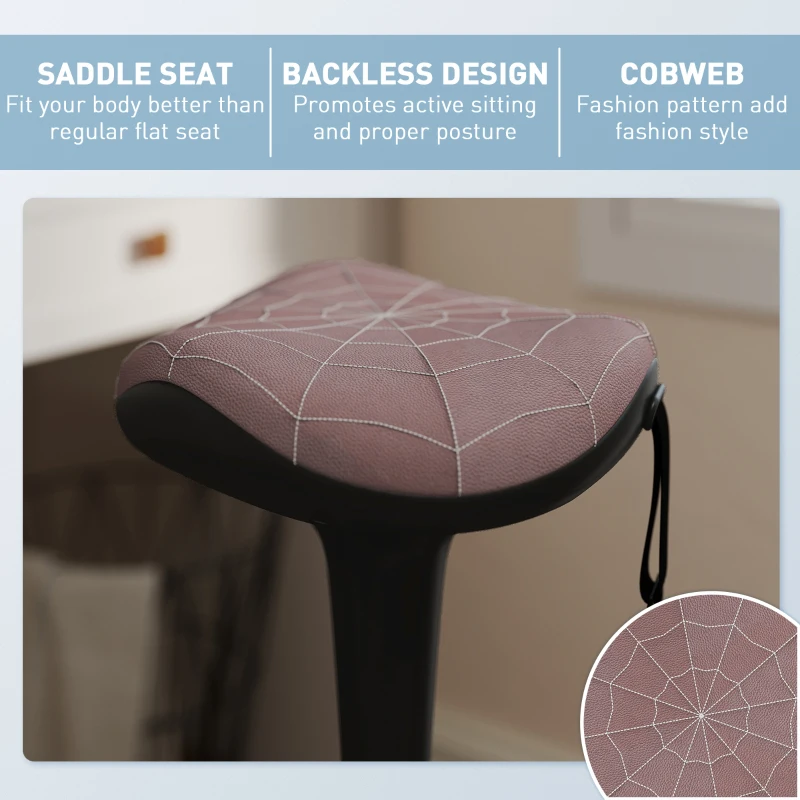 Vinsetto Backless Wobble Stool Chair, Standing Desk Chair, Adjustable Learning Stool for Office Desks, with Rocking Motion, Brown