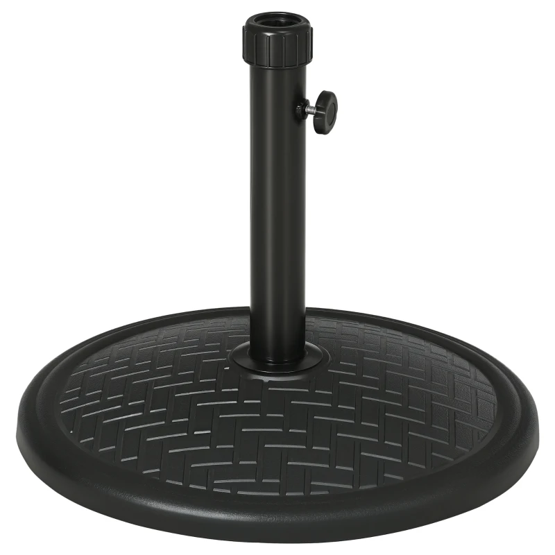 Outsunny 31lbs Concrete Round Patio Umbrella Base Holder, Outdoor Market Umbrella Stand Weight for Lawn, Deck, Backyard, Black