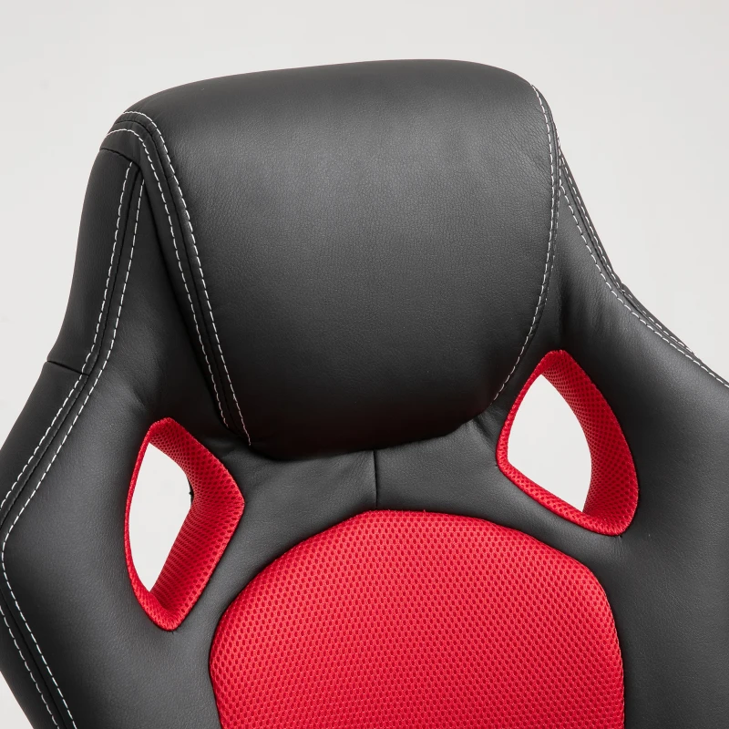 HOMCOM Racing Gaming Chair Office Chair Computer Gamer Chair with Swivel Wheels, Padded Headrest, Tilt Function, Red