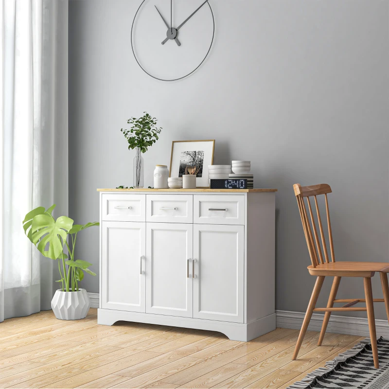 HOMCOM Modern Kitchen Sideboard Buffet Cabinet with Storage, Kitchen Island Dining Room Cabinet Living Room Furniture