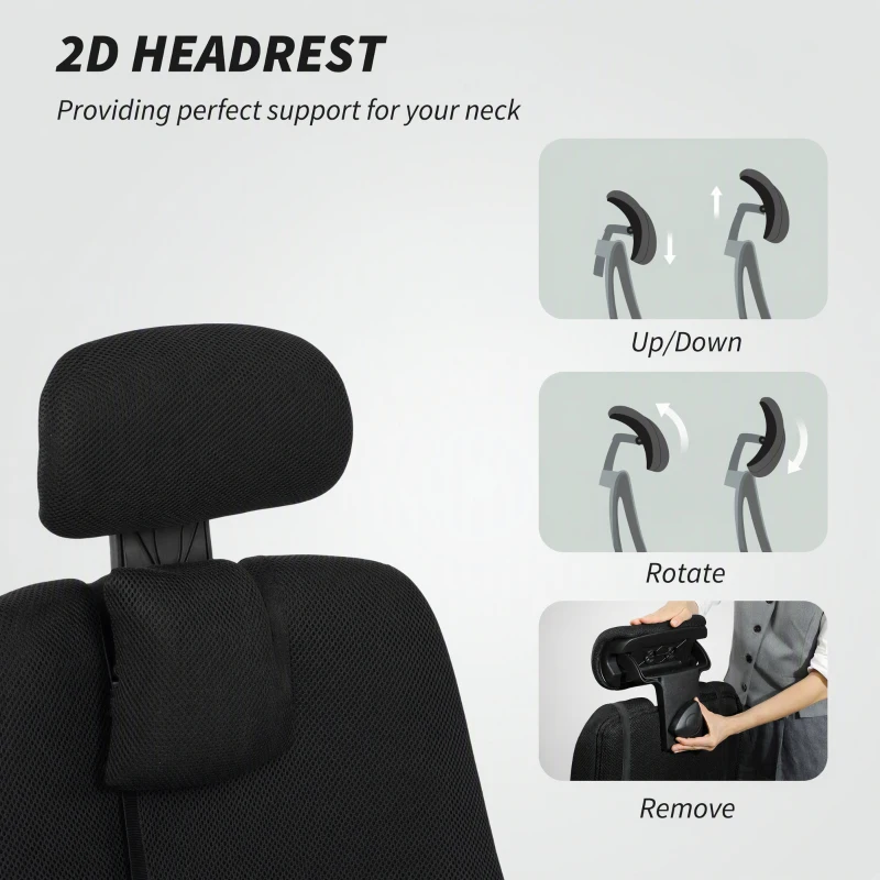 Vinsetto Ergonomic Executive High Back Office Chair with Footrest, Lumbar Support, Black