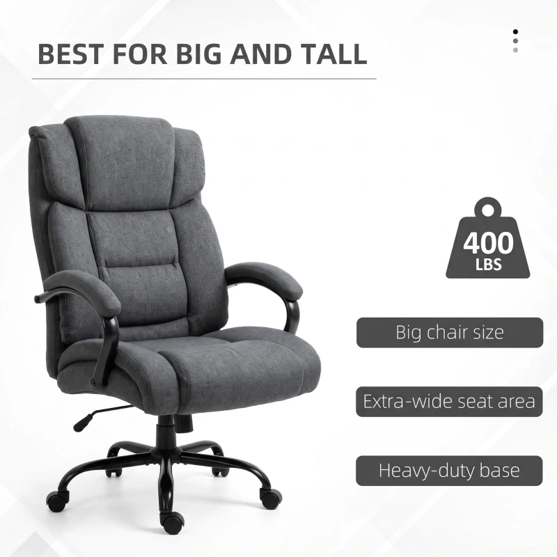Vinsetto PU Leather Executive Office Chair with High Back, Adjustable Height and Swivel Wheels, 400LBS Capacity, Brown