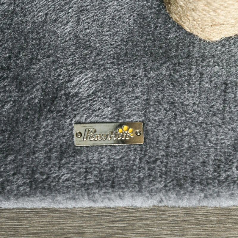 PawHut Floor to Ceiling Cat Tree, 90.5" - 98.5" Cat Tower with Scratching Post, Dangling Balls, Platforms, Bed, Hammock, Grey