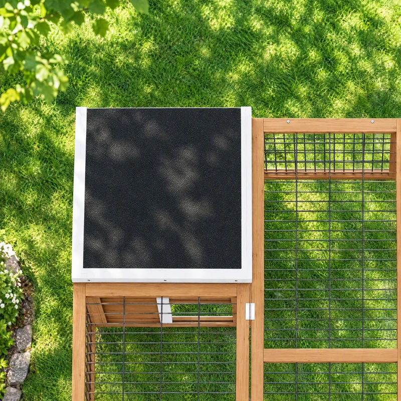 PawHut Rabbit Hutch, Waterproof Rabbit House for Small Animals, Natural