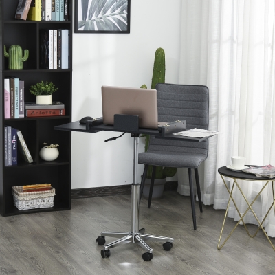 HOMCOM Laptop Computer Desk Expandable Home Office Table Workstation with Wheels