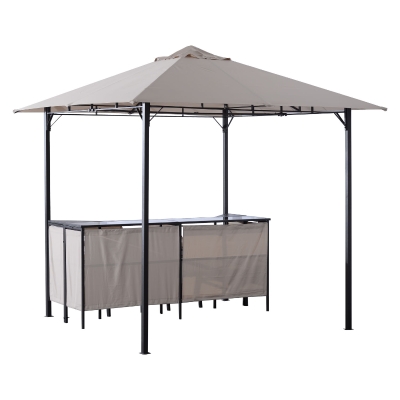 Outsunny 8' x 8' 3 Piece Outdoor Furniture Covered Gazebo Patio Bar Set