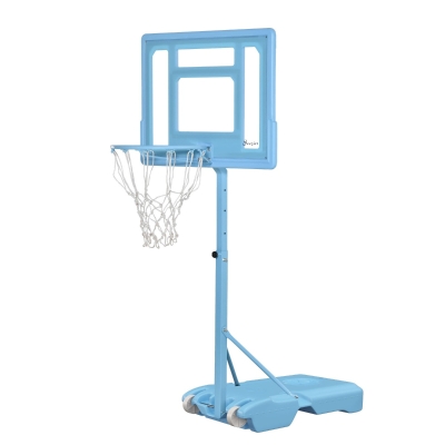 Soozier 5.25' - 5.89' Height Adjustable Pool Basketball w/ Wheeled Water/Sand Base - Blue