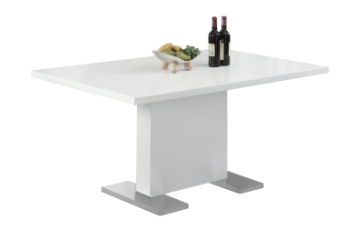 Monarch 60" x 35" Rectangular High Gloss Finish Modern Dining Table - White