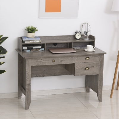 HOMCOM Computer Desk with Drawer,Storage Hutch,Home Office Writing Table Study Workstation, 47.25''x21.75''x36.25'', Grey