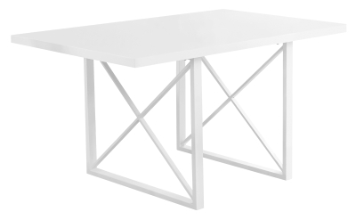 Monarch 60" x 30" Rectangular Industrial Modern Metal Base Dining Table - White